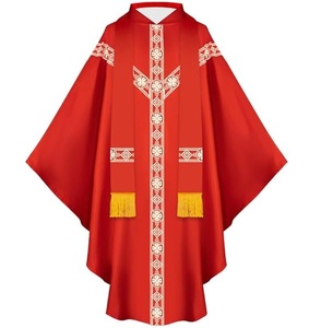 Casulla de Sacerdote Tallas Grandes, Túnica Gótica Larga hasta el Suelo, Tradicional, Transpirable, con Estampado y Bordado - Product Image 1
