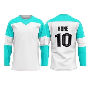 Maillot de hockey sur glace personnalisé OEM avec nom du joueur imprimé par sublimation, 100% polyester, grande taille, antibactérien, séchage rapide, respirant - Product Image 5