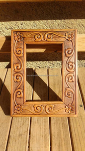 Export Quality Small Wooden Mirror <b>Frame</b> for Wall <b>Mounting</b> Functional and Decorative Piece for Spacious Rooms from India - Product Image 4