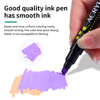 Stylos de peinture acrylique à double pointe de qualité supérieure, 24 couleurs, encre permanente pour bois, toile, pierre, peinture sur roche