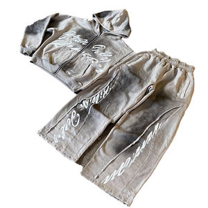 Ensemble de survêtement streetwear personnalisé imprimé sur toute la surface, 400 g/m², 2 pièces, en molleton technique de coton, pour homme - Product Image 1