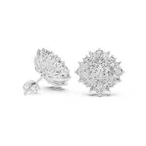 Harmony Haven 10K Gold Asymmetrical Artistic Drop <b>Earrings</b> Trendy Abstract Design for Creative Women with Diamond - Product Image 6