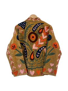 Chaqueta Bomber Suzani Estilo Vintage Hecha a Mano, Tejida, Transpirable, Acolchada, Ecológica, Bordada en India, de Terciopelo 100% Algodón - Product Image 2