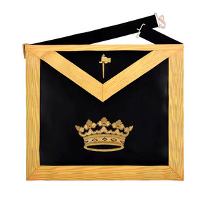 Delantales Masónicos Bordados, Regalia de Primera Calidad, Tela con Detalles en Hilo Dorado, Cinturón Ajustable, Pin de Seguridad, Lavable, Ceremonial - Product Image 1