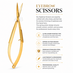 Gold Eyebrow Scissors and Tweezers Set Private Logo for Hair Removal Beauty Use With PU <b>Pouch</b> Custom Packaging Gold Tweezers - Product Image 4