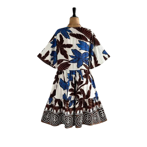 Vestido Midi con Estampado Floral para Mujer, Vestido Casual de Manga Corta - Product Image 3