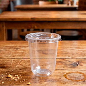 QUANG QUAN 16oz Disposable PP Single Wall <b>Plastic</b> <b>Cups</b> with 95mm Diameter Dome Lids for Coffee Tea Juice Beverages - Product Image 2