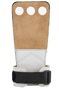 Agarraderas de cuero blancas ajustables de 3 orificios para entrenamiento, fitness, dominadas, levantamiento de pesas, unisex. - Product Image 6