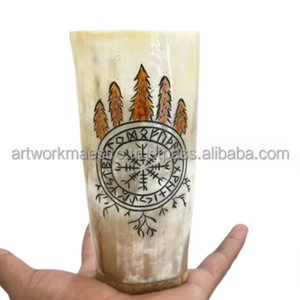 Auténtico Logotipo de Barco Vikingo Tallado a Mano, Inspirado en la Cultura Vikinga, Hecho a Mano, de Cuerno de Búfalo Natural Pulido, para Vasos de Cerveza - Product Image 5