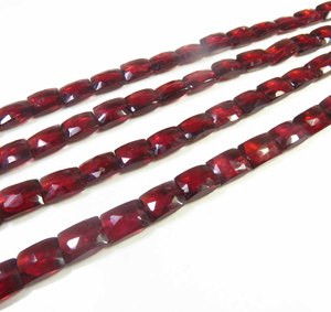 Perles de grenat rouge naturel africain de haute qualité, coupe baguette facettée 6x9mm, 17 pouces, provenance Mozambique, pour la fabrication de bijoux DIY - Product Image 3