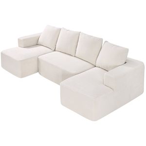 Modulare a forma di U Beige soggiorno divano ad alto rimbalzo spugna cuscino nuvola divano per appartamento divano componibile - Product Image 1