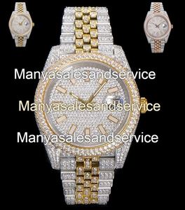 Montre de luxe pour homme en acier inoxydable avec verre Moissanite, design Hip Hop glacé, étanche 10 bars, fermoir bracelet, cadeau d'anniversaire - Product Image 1