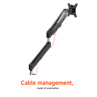 Soporte de Monitor Auki con Resorte de Gas, Altura Ajustable, Soporte de Escritorio Individual para Monitores de 32 Pulgadas