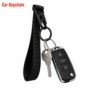Custom Woven <b>Car</b> Keychain Wrist Lanyard with Eagle <b>Hook</b> Logo Polyester Webbing Strap Embroidered Jacquard Short Key Holder - Product Image 1