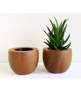 Pot de fleurs en bois écologique et durable pour balcon, jardin, entrée de villa, pot de fleurs en bois pour la maison - Product Image 2