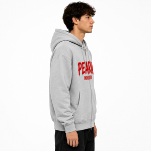 Sweat à capuche unisexe surdimensionné en coton éponge 400 grammes, fermeture éclair, couleur unie, style décontracté vintage, en molleton tricoté pour l'hiver - Product Image 2
