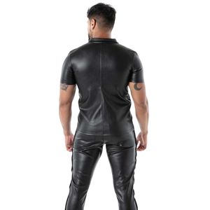 Chaqueta de Cuero Negra para Hombre, Estilo Segunda Piel de Látex, Ajustada, Formal, Antibacteriana, Impermeable, Elástica, para Fiestas y Clubes - Product Image 4