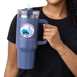Mug de voyage isotherme en acier inoxydable de 40 oz avec poignée, logo personnalisé Jack and Jill Martha's Vineyard, grande capacité - Product Image 4
