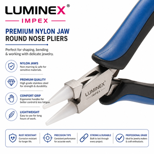 LUMINEX IMPEX LUB=113 <b>Long</b> <b>Nose</b> Stainless Steel Lightweight Smooth Work Jewelry Making Polishing Pliers for Bracelet Making DIY - Product Image 1