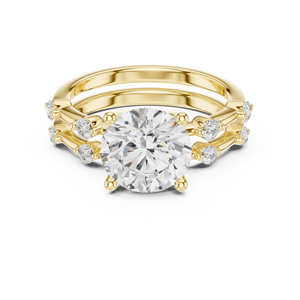 Anillo de compromiso y boda para mujer Aries Jewel de lujo, oro de 14 quilates, diamante cultivado en laboratorio certificado por IGI, corte redondo de 2.50 quilates, con banda a juego. - Product Image 1
