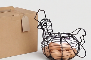 Hen's <b>Egg</b> <b>Basket</b> In Iron With Rustic Finished Ideal For Stylish Storage And Organizing In the Kitchen Or Pantry Use - Product Image 5