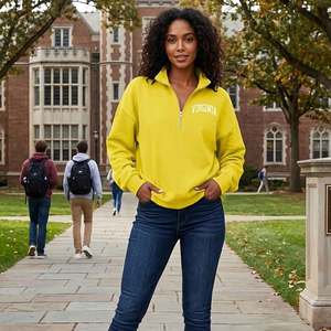 Soft <b>Women</b> <b>Half</b> <b>Zip</b> Up Mock Neck Pullover Cozy Loose Fit Everyday Casual <b>Sweatshirt</b> Mock Neck For <b>Women</b> - Product Image 1