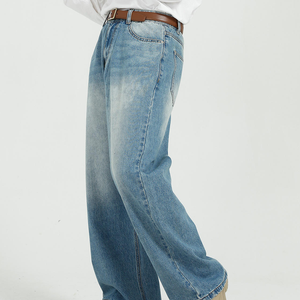 Pantalones Vaqueros Anchos Personalizados de Alta Calidad para Hombre, Estilo Urbano, Color Azul Oscuro, Corte Holgado, Nueva Moda, Tallas para Hombre - Product Image 5