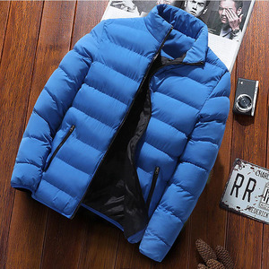 Men's Color Blocked Quilted Puffer Jacket Hooded Zipper Closure Stand Collar Windproof Winter Casual Coat Fox Fur Sheep <b>Skin</b> - Product Image 6