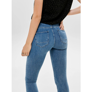 Pantalones Vaqueros de Mezclilla Elásticos de Cintura Media para Mujer, Corte Bootcut, Color Sólido, Ajuste Regular, Casuales, Transpirables, para Verano, Venta al Por Mayor - Product Image 6