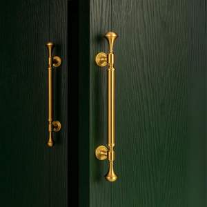 Poignée de porte en laiton de style victorien, design baroque, poignée de porte de manoir historique, style édouardien - Product Image 4