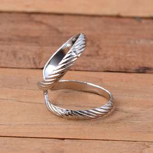 SHYAM JEWELRS Handmade 925 Sterling <b>Silver</b> Twisted Rope Arthritis Splint <b>Ring</b>-Luxury <b>Adjustable</b> Double Band Joint Support - Product Image 2