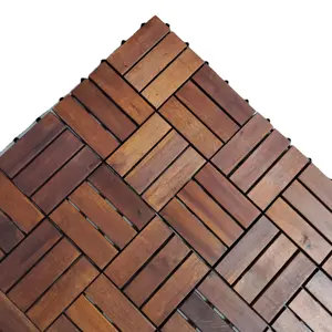 Decking pavimenti in legno di acacia pavimenti da giardino per esterni goffrati 300x300mm vendita rosso antiscivolo impermeabile