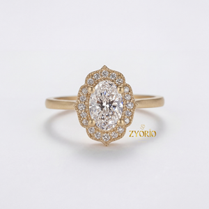 Bague de fiançailles ovale de qualité supérieure avec accent milgrain, bijou élégant et discret, idéal pour une demande en mariage, un événement de mariage ou une occasion spéciale - Product Image 5