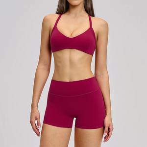 Ensemble de yoga pour femme : shorts, brassières de sport, hauts d'entraînement, leggings de fitness, ensemble 2 pièces - Product Image 3