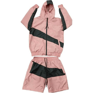 Reflective <b>Summer</b> Hooded Windbreaker Set Unisex Nylon Tracksuit <b>Jacket</b> Shorts Custom Logo 2 piece Nylon shorts Sets - Product Image 3