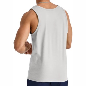 เสื้อกล้ามวิ่งผู้ชาย ผ้าถัก ระบายอากาศได้ดี 100% ผ้าฝ้าย สำหรับออกกำลังกายในฤดูร้อน ฟิตเนส ยิม - Product Image 5