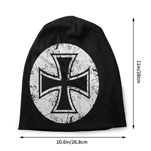 Gorro de punto de los Caballeros Templarios - Gorro de invierno con cruz estampada de primera calidad - Product Image 3