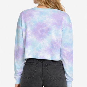 Sudadera Corta Premium Tie Dye para Mujer, Manga Larga, Corte Holgado, Tela de Felpa Suave, Estilo Vintage, Ecológica, Casual, Streetwear, Invierno - Product Image 2