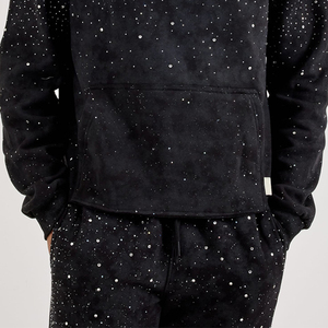 Survêtement léger coupe classique pour homme, coupe-vent, avec strass, en coton épais 100% chaud - Product Image 4