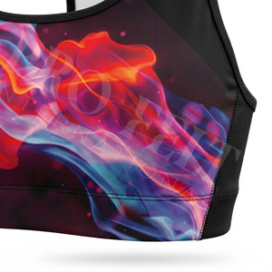 Soutien-gorge de sport respirant et confortable, style tendance, sans coutures, rembourré, dos nageur, pour le fitness et l'entraînement - Product Image 4