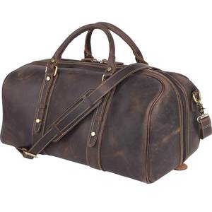 New Arrival Luxury leather Duffle Bag Adjustable <b>Strap</b> Zipper Closure Large Capacity Multi-Function for Travel Daily - Product Image 5