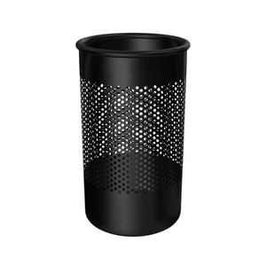 Poubelle décorative noire de qualité supérieure, en métal, avec design côtelé, pour la maison et la chambre. - Product Image 4