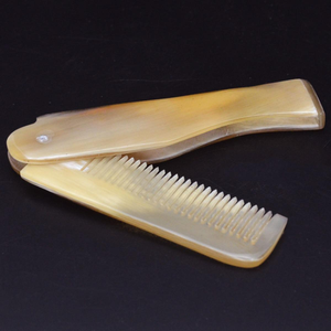 Peigne de poche en corne de buffle de qualité supérieure, fait main, pour le lissage des cheveux, la barbe et la moustache, accessoire de coiffure et de toilettage - Product Image 5