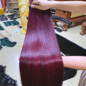 ผมต่อแบบมัดผมธรรมชาติที่เรียบเนียนเบอร์กันดี2024เงางาม - Product Image 5
