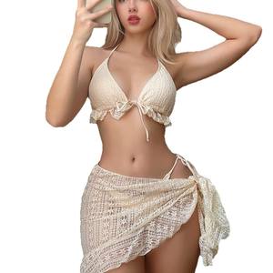 Burkinis sexy personnalisés, ensemble 2 pièces, séchage rapide, respirant, coupe-vent, sans couture, en Spandex/Polyester, maillots de bain pour femmes, col en V profond, fabrication en usine - Product Image 6