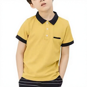 Chemise d'été en coton tricoté pour garçons, à manches courtes, décontractée, à boutons, séchage rapide, coupe classique, personnalisable - Product Image 1