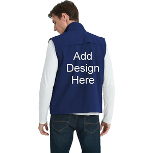 Gilet sans manches bleu marine pour homme, col montant, léger, hydrofuge, ODM - Product Image 4