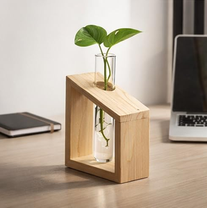 Natural Wooden Large Small Art <b>Deco</b> Eco-Friendly Handmade Wall Vase Hydroponic Plant Decor FAIZA CRAFT FC-9027 Uttar Pradesh - Product Image 1