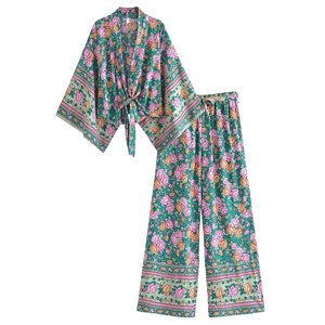 Combinaison imprimée bohème pour femmes, ensemble de tenue de plage - Product Image 1