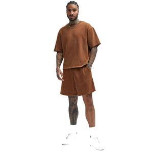 Custom <b>Men's</b> High Street Sports Casual Acid Wash Jogger <b>Shorts</b> Summer <b>Vintage</b> Washed 100% Cotton with Drawstring Closure - Product Image 2